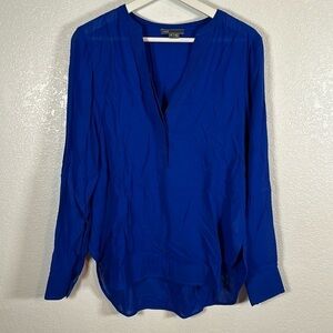 Vince Royal Blue Long Sleeve V-Neck Tunic